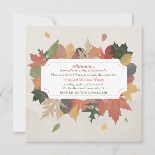 Autumn Leaves Invitation Kaart (Voorkant)