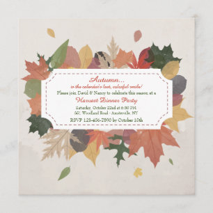 Autumn Leaves Invitation Kaart