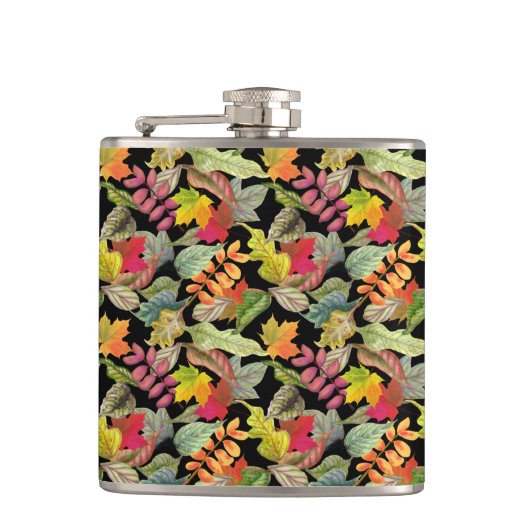 Autumn Leaves | Koekkleuren Heupfles (Voorkant)