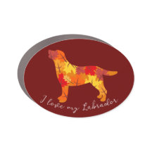 Autumn Leaves Labrador Retriever Silhouette