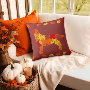 Autumn Leaves Labrador Retriever Silhouette B Kussen