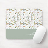 Autumn Leaves Monogram Name Modern Muismat (Met muis)