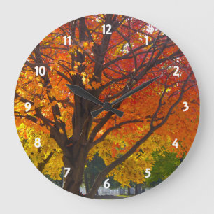 Autumn Leaves of Yellow and Oranje Wall Clock Grote Klok