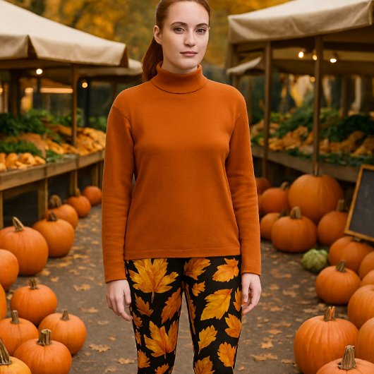 Autumn Leaves op Black Leggings