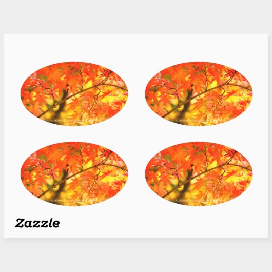 Autumn Leaves [Oval Seal] Ovale Sticker (Vel)