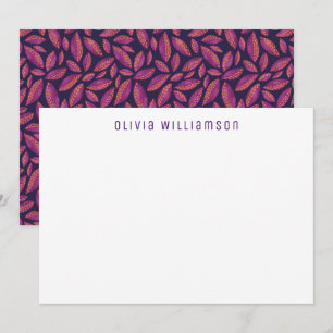 Autumn Leaves Paars Zeer Peri Notecard Notitiekaartje