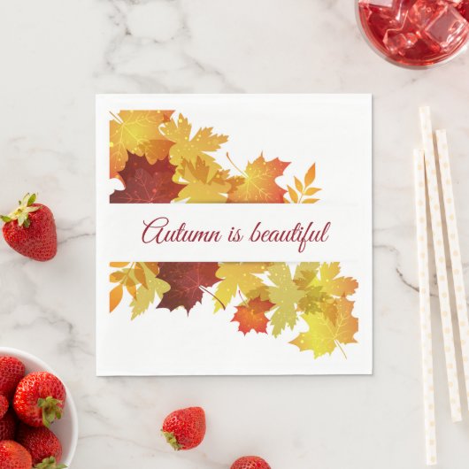 Autumn Leaves Paper Napkins Servet (Insitu)