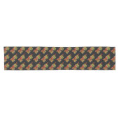 Autumn Leaves Pattern Black Table Runner Korte Tafelloper (Horizontaal)