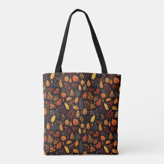 Autumn Leaves Pattern Canvas tas (Achterkant)