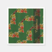 Autumn Leaves Pattern Green Napkins Servetten (Voorkant)