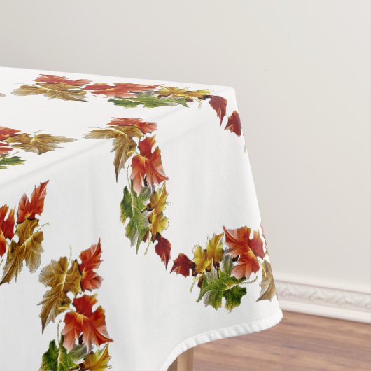 Autumn Leaves Pattern White Tablecloth Tafelkleed (Voorbeeld)