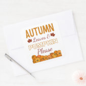 Autumn Leaves & Pumpkin Alsjeblieft Vierkante Sticker (Envelop)