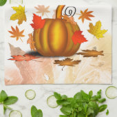 Autumn Leaves & Pumpkin Kitchen Towel Theedoek (Gevouwen)