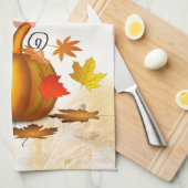 Autumn Leaves & Pumpkin Kitchen Towel Theedoek (Quarter Fold)