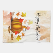 Autumn Leaves & Pumpkin Kitchen Towel Theedoek (Horizontaal)