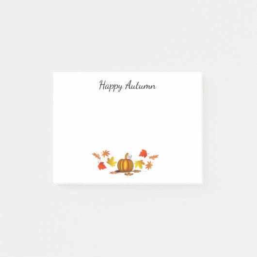 Autumn Leaves & Pumpkin Post-It Notes (Voorkant)