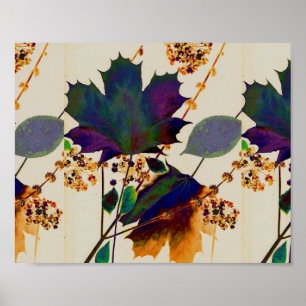 Autumn Leaves Royal Colors Poster
