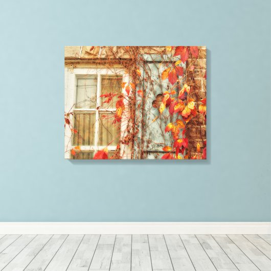 Autumn Leaves Rustic Canvas Afdruk (Insitu (Houten vloer))