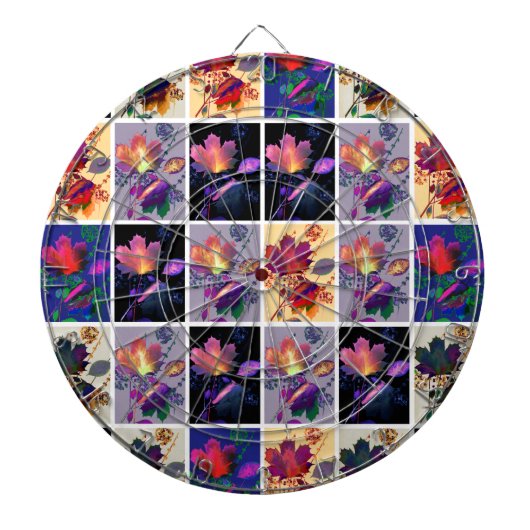 Autumn Leaves Rustic Patchwork Quilt Collage Dartbord (Voorkant)