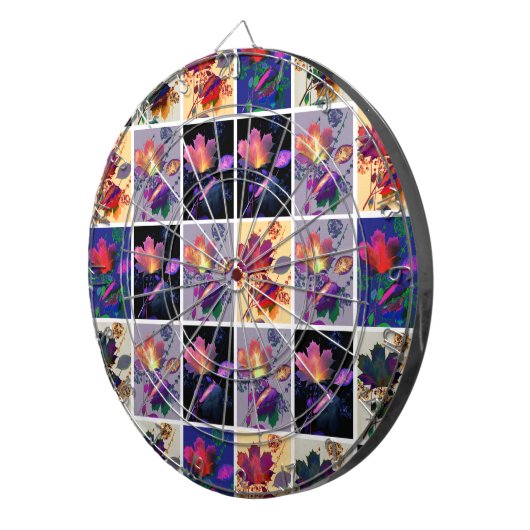 Autumn Leaves Rustic Patchwork Quilt Collage Dartbord (Voorkant Rechts)