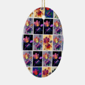 Autumn Leaves Rustic Patchwork Quilt Collage Keramisch Ornament (Rechts)