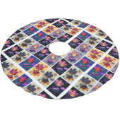 Autumn Leaves Rustic Patchwork Quilt Collage Kerstboom Rok (Gekanteld)