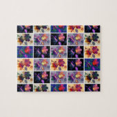 Autumn Leaves Rustic Patchwork Quilt Collage Legpuzzel (Horizontaal)