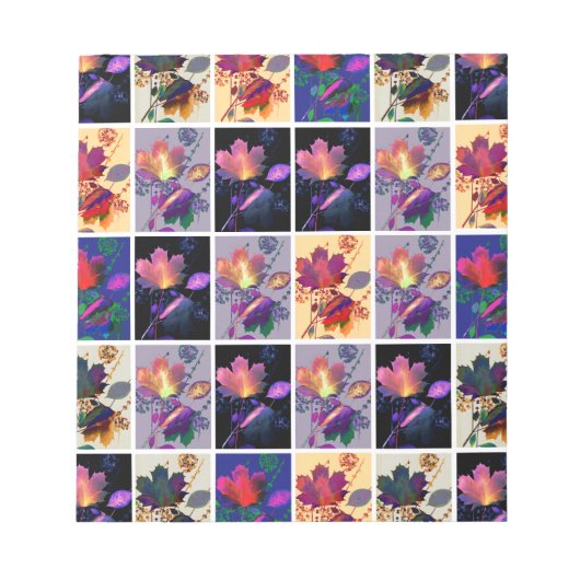 Autumn Leaves Rustic Patchwork Quilt Collage Notitieblok (Voorkant)