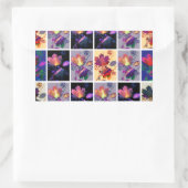 Autumn Leaves Rustic Patchwork Quilt Collage Rechthoekige Sticker (Tas)