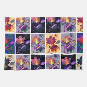Autumn Leaves Rustic Patchwork Quilt Collage Theedoek