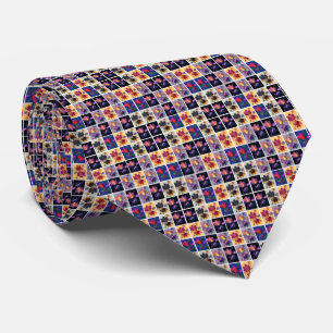 Autumn Leaves Rustic Patchwork Stropdas