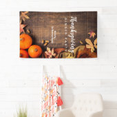 Autumn Leaves Rustic Pumpkin Thanksgiving Dinner Spandoek (Insitu)