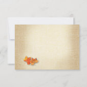 Autumn Leaves String Lights Burlap Wedding RSVP Kaartje (Achterkant)