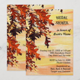 Autumn Leaves Swirl Color Bridal Shower Kaart