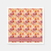 Autumn Leaves Terrazzo Effect Aangepaste naam Servet (Voorkant)