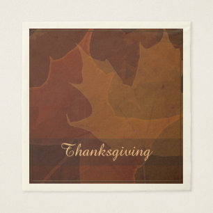 Autumn Leaves Thanksgiving aangepaste tekstkleur Servet