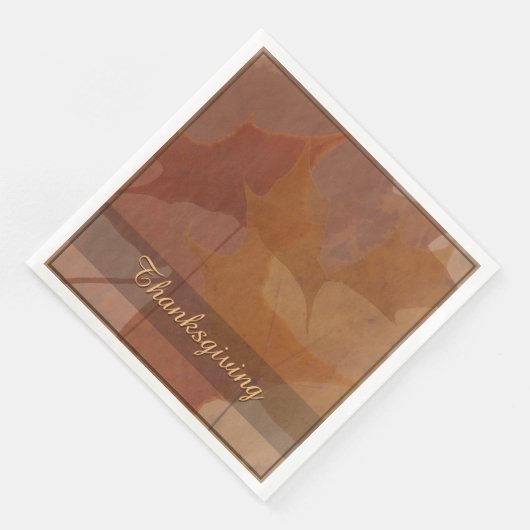 Autumn Leaves Thanksgiving aangepaste tekstkleur Servetten (Hoek)