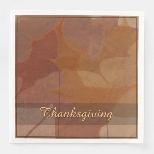 Autumn Leaves Thanksgiving aangepaste tekstkleur Servetten (Voorkant)