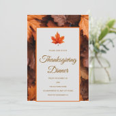Autumn Leaves Thanksgiving Dinner Invitation Kaart (Staand voorkant)