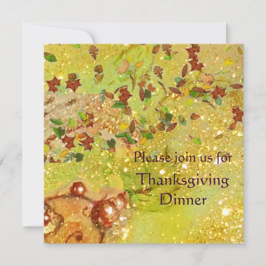 AUTUMN LEAVES Thanksgiving Dinner Kaart (Voorkant)