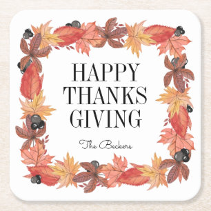 Autumn Leaves Thanksgiving Paper Onderzetter