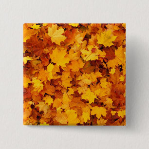 Autumn Leaves Vierkante Button 5,1 Cm