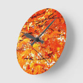 Autumn Leaves Wall Clock Ronde Klok (Hoek)