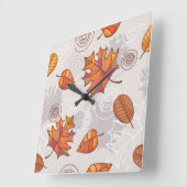 Autumn Leaves Wall Clock Vierkante Klok (Hoek)