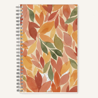 Autumn Leaves Watercolor Pattern Notitieboek