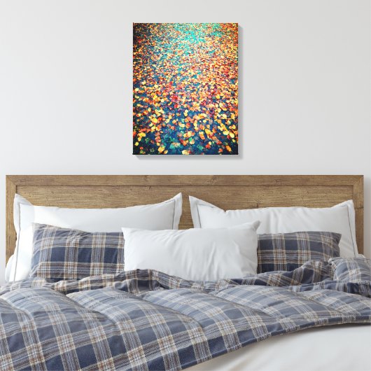 Autumn Leaves Wet Forest Path Canvas Afdruk (Insitu (Slaapkamer))