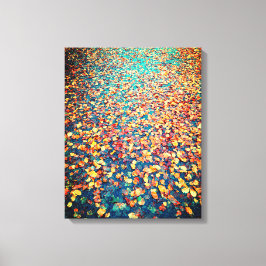 Autumn Leaves Wet Forest Path Canvas Afdruk