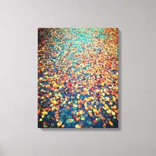 Autumn Leaves Wet Forest Path Canvas Afdruk
