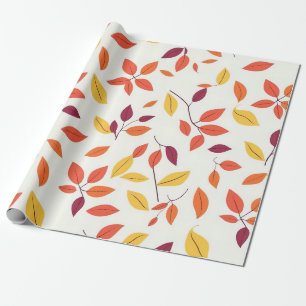 Autumn Leaves Wrapping Paper - Vetgedrukte Herfst Cadeaupapier