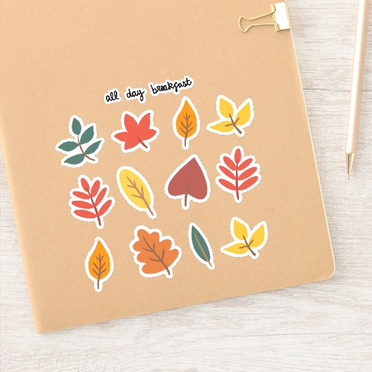 Autumn leest sticker blad (Notitieboek)